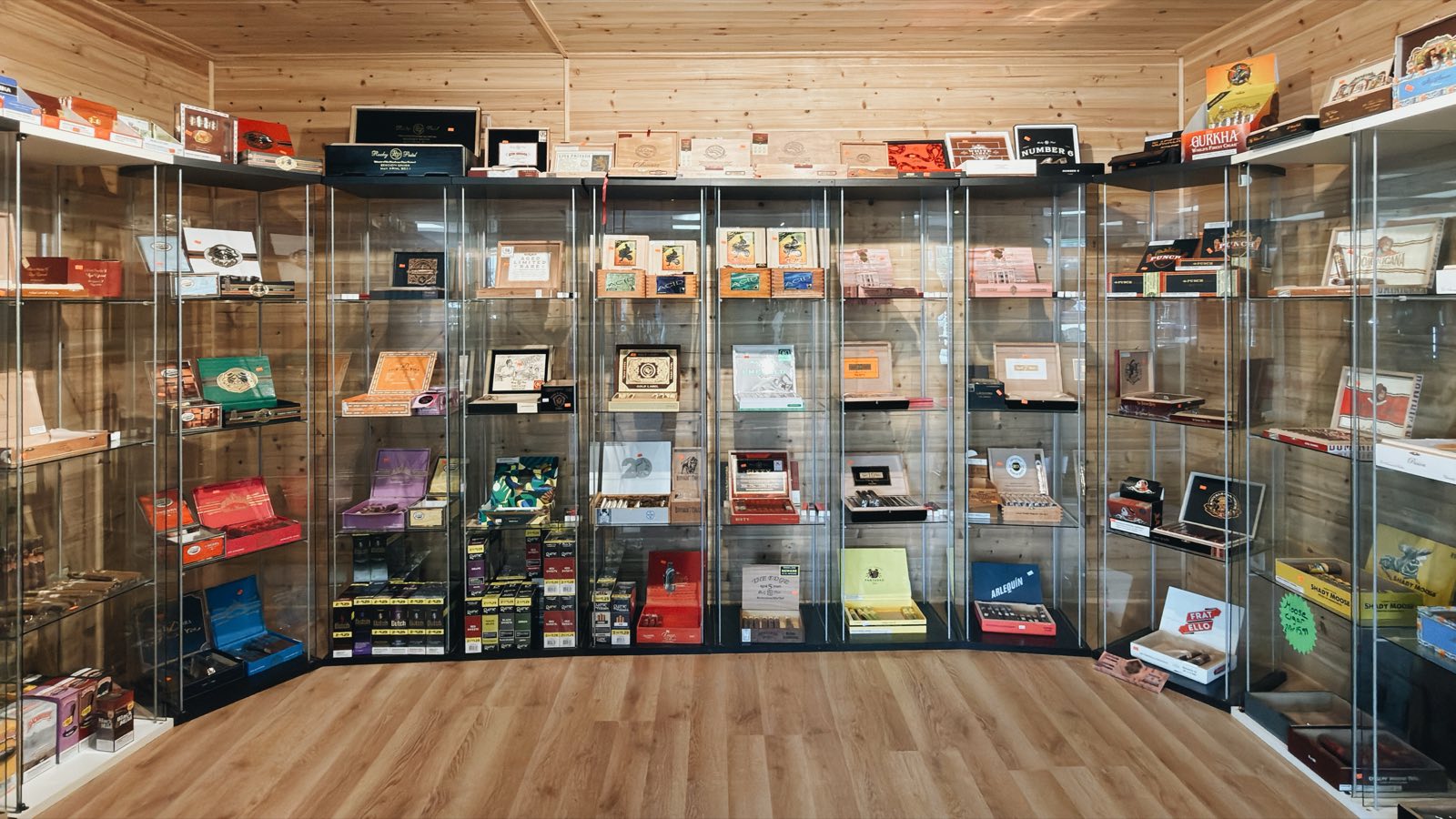 Inside the walk-in humidor